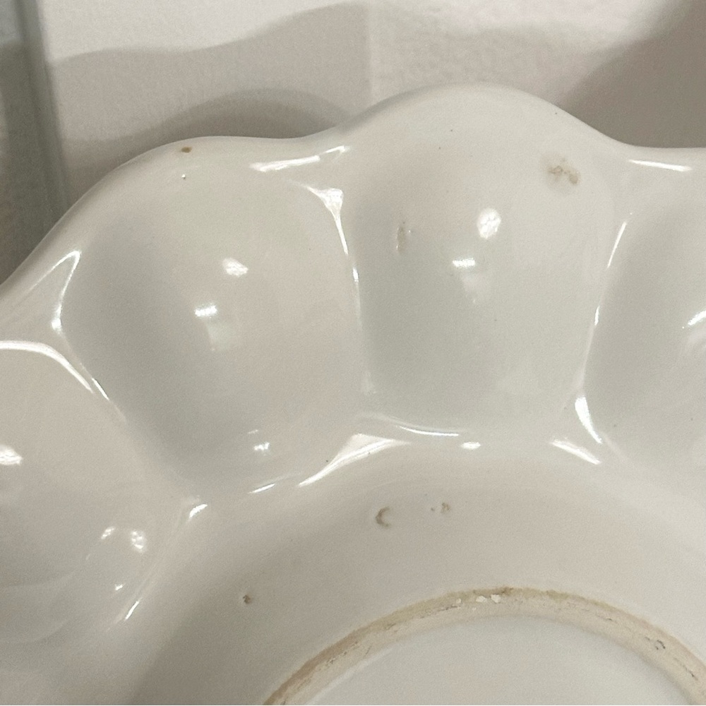 Vintage 13” Rooster Deviled Egg Chicken Ceramic Platter Portugal Teleflora Tray - Picture 9 of 12